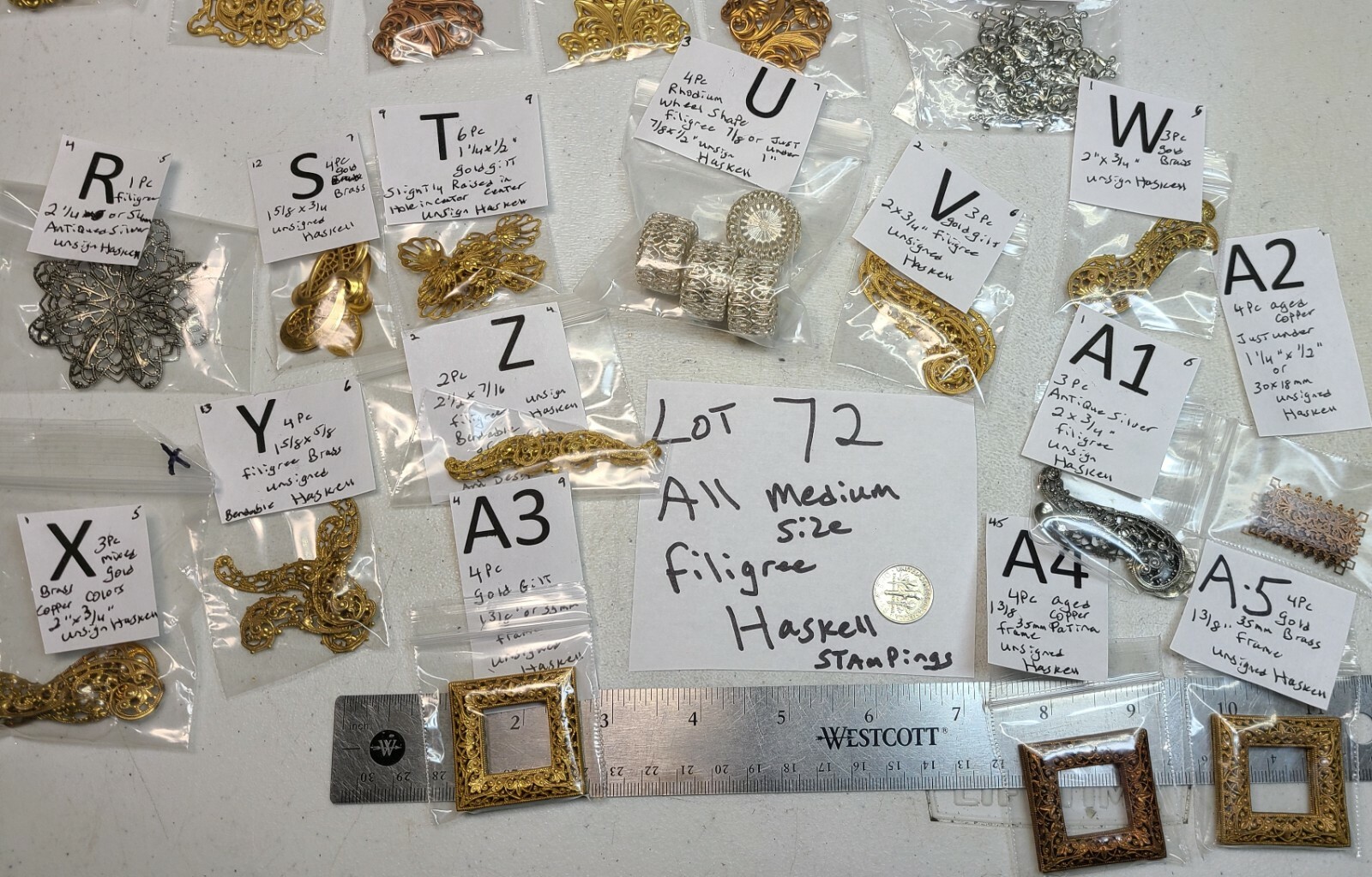 Huge Lot #72 Filigree Miriam Haskell Stamping Findings Jewelry Design Craft 1&2″