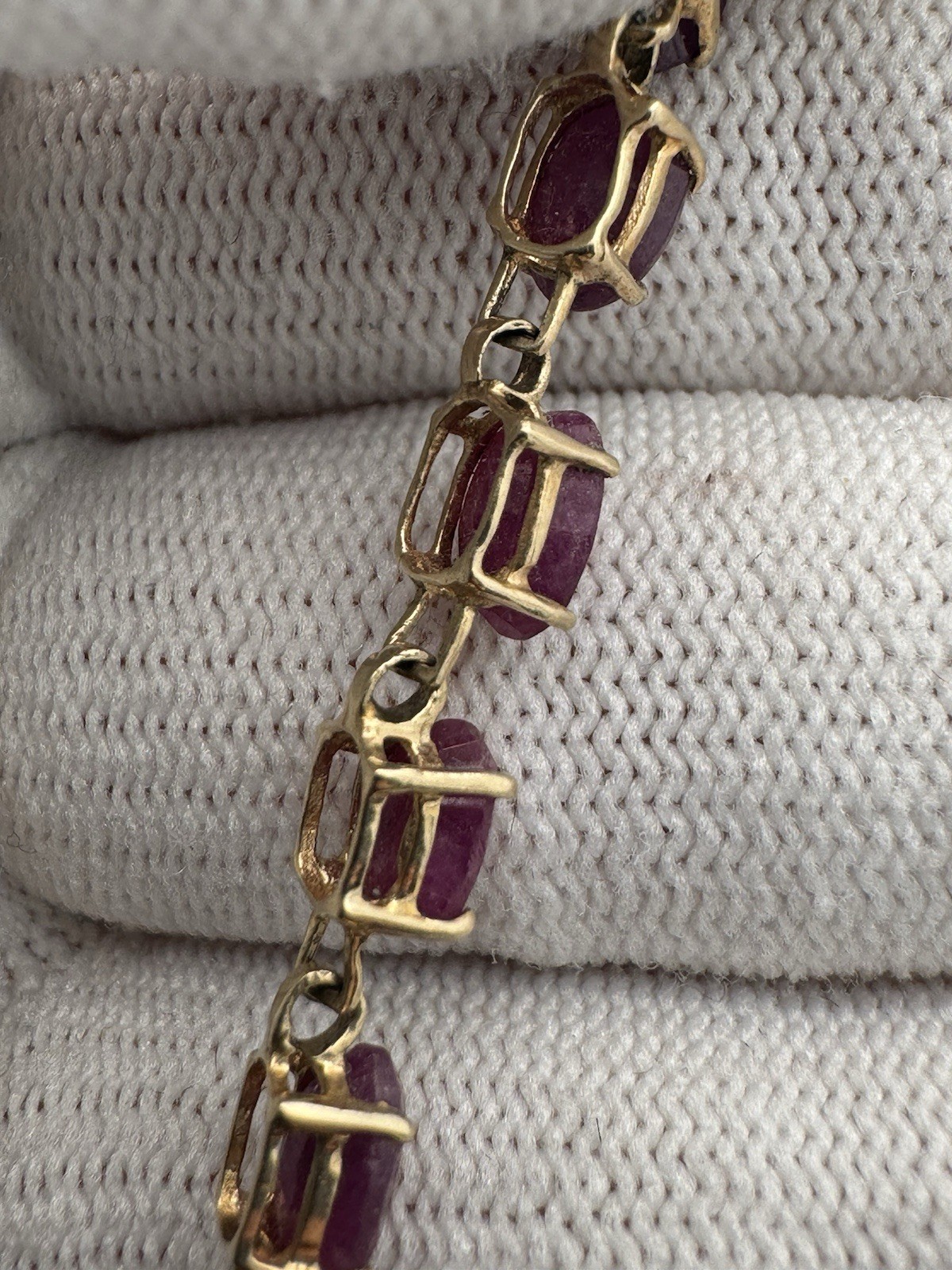 Over 100 Years Old Antique 10k Gold Ruby Bracelet Tennis