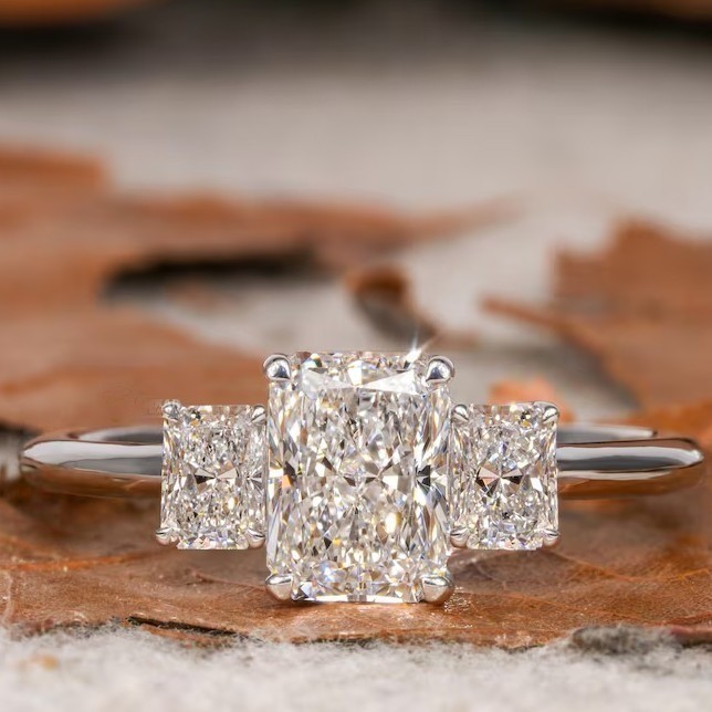 RARE 11.0 Ct Certified Radiant White Diamond Solitaire 925 Silver Ring !