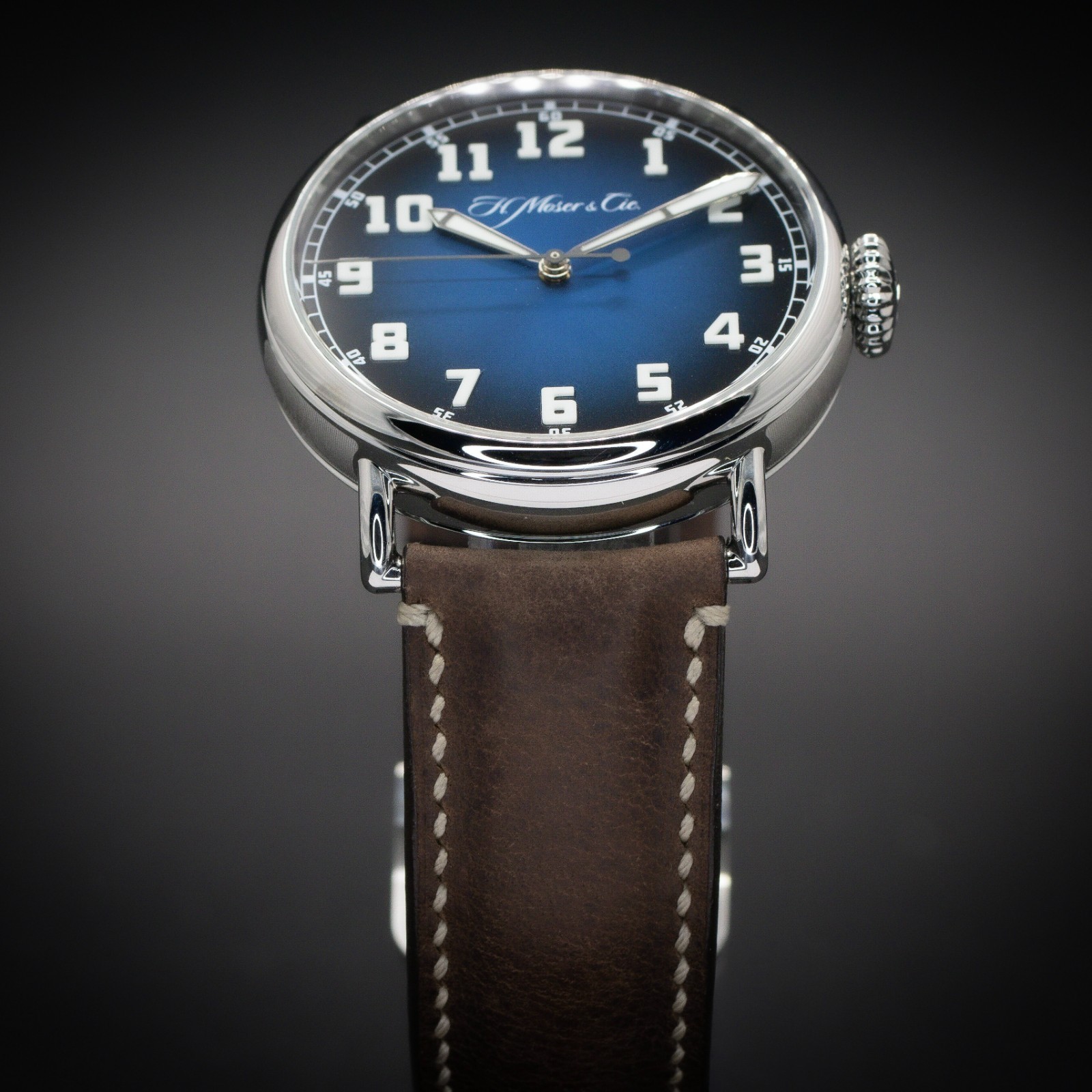 H. Moser & Cie. Heritage Centre Seconds Funky Blue FULL SET 42mm REF 8200-1201