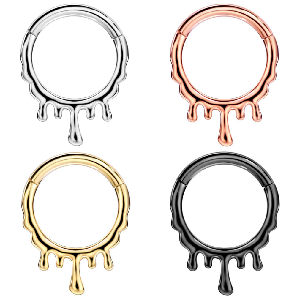 16G Septum Nose Ring Hinged Daith Hoop Earring Surgical Steel Septum Clicker 1PC