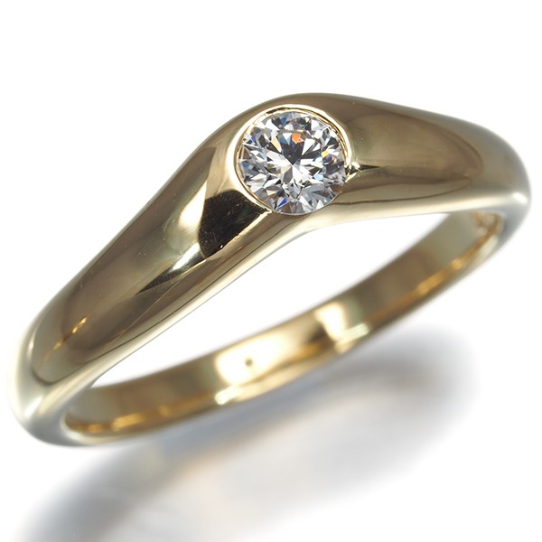 Auth Tiffany&Co. Ring Diamond Curved Band US6-6.25 18K 750 Yellow Gold