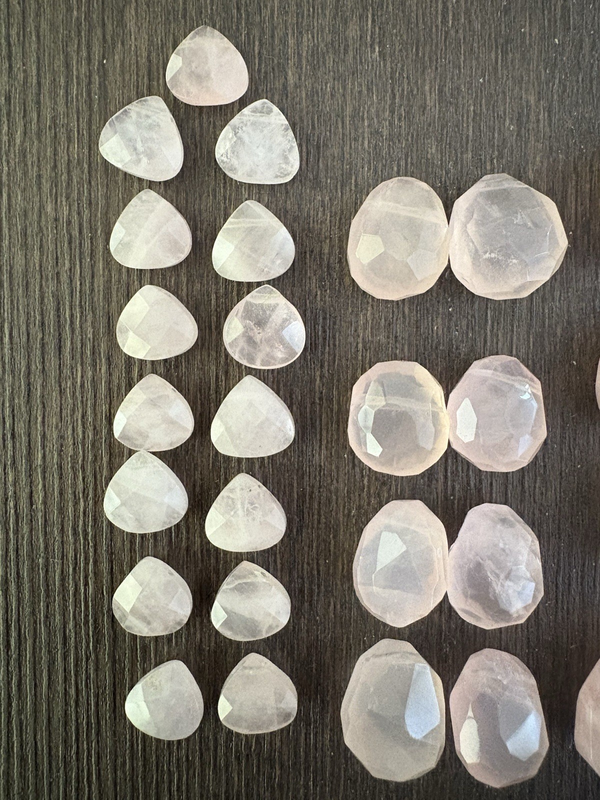 LOT of Mixed Rose Quartz Drops Stones Beads Roundelle Faceted READ INFO