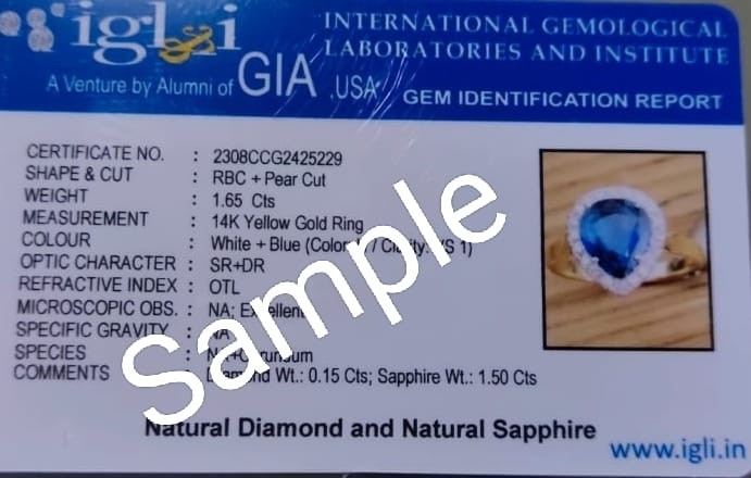 2.56 Ct Natural Sapphire & Diamond 14K Real White Gold Gifted Anniversary Ring