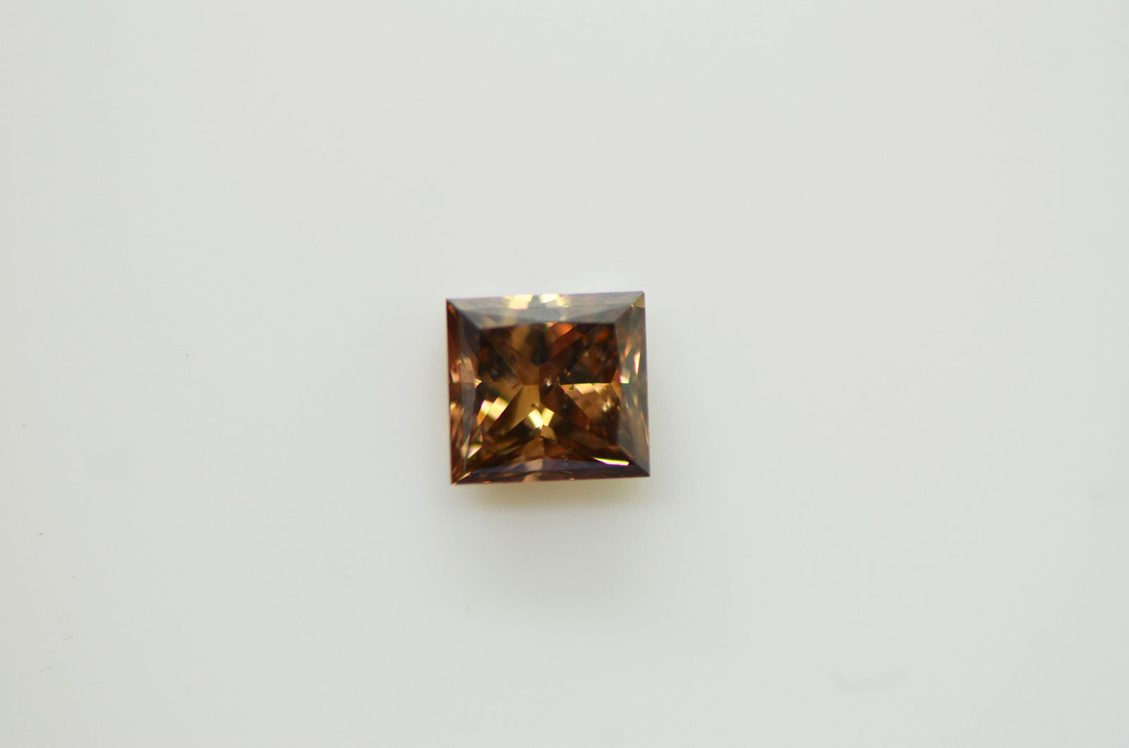 Princess Diamond Loose Fancy Brown Color SI1 Enhanced 5.11X4.77MM 0.70 Carat