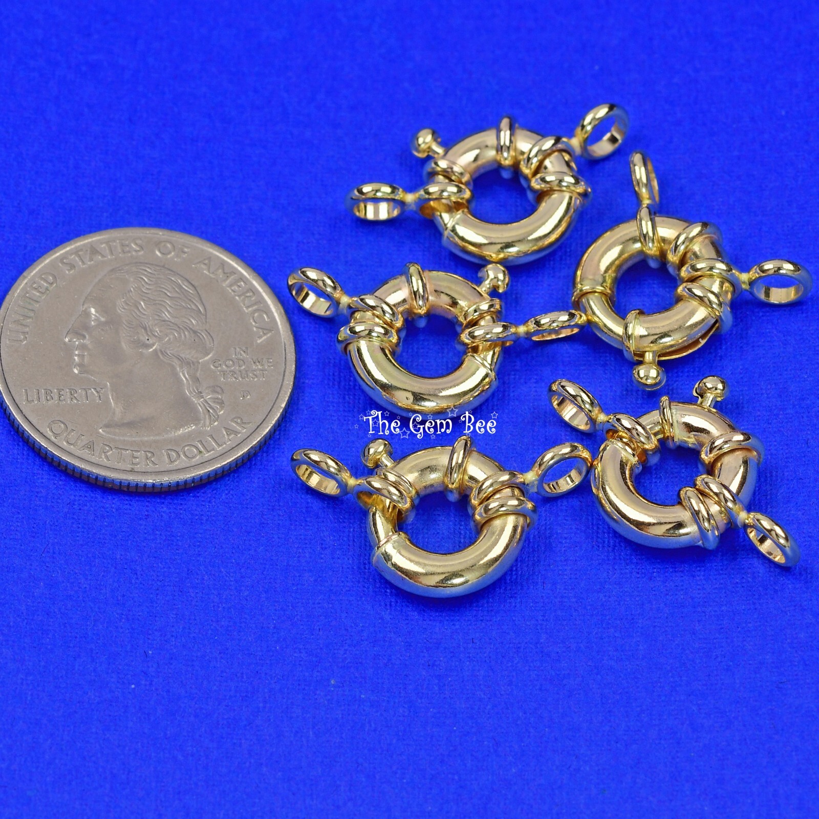 Heavy 12.9MM 14k Solid Yellow Gold Designer Spring Bolt Ring Sailors Clasp