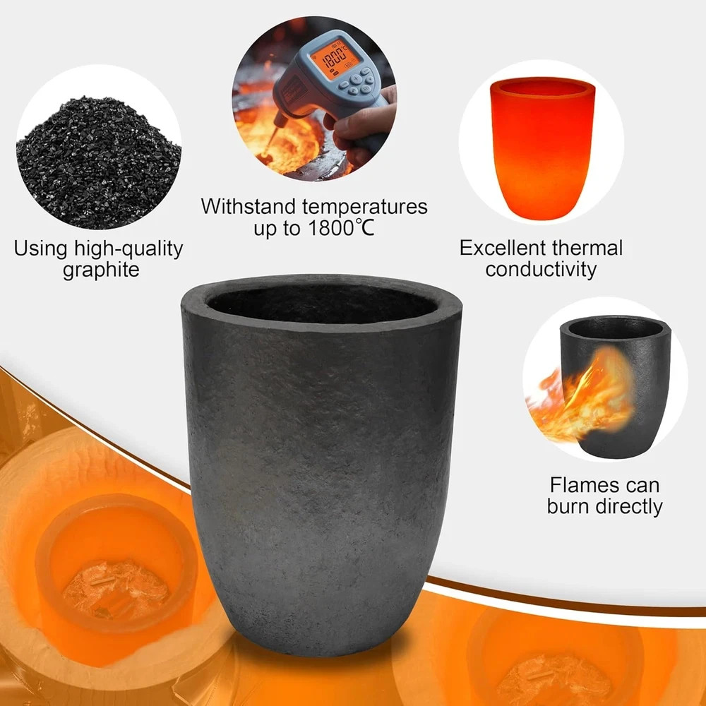 Nelyrho #25-55Lbs-25Kg Premium Graphite Crucible, Silicon Carbide Clay Crucible