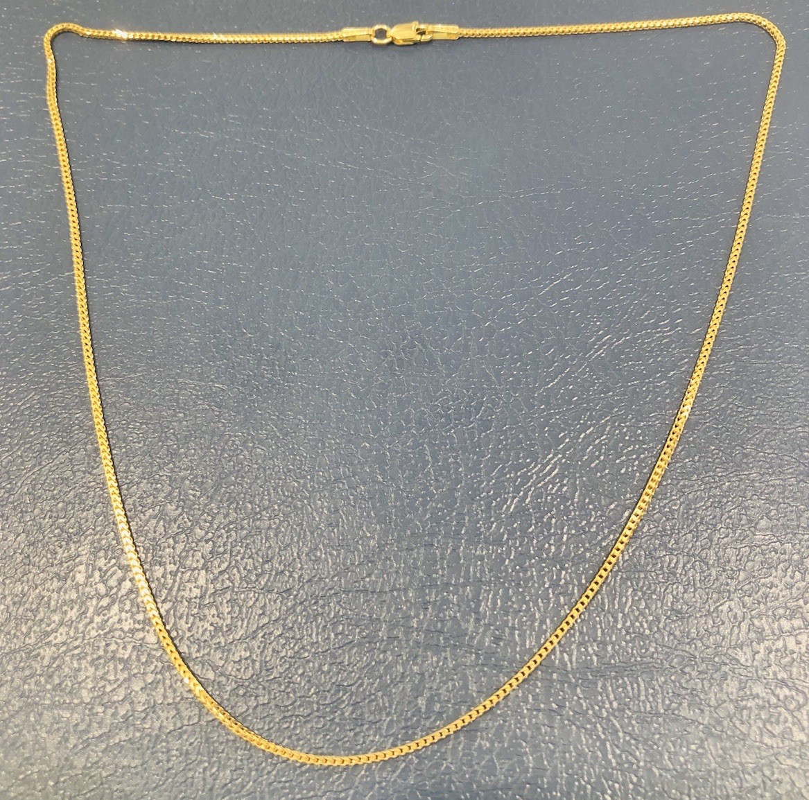 14KT YELLOW GOLD CUBAN BOX NECKLACE 1mm width 16 Inches Long Weight 3.4g-UNISEX