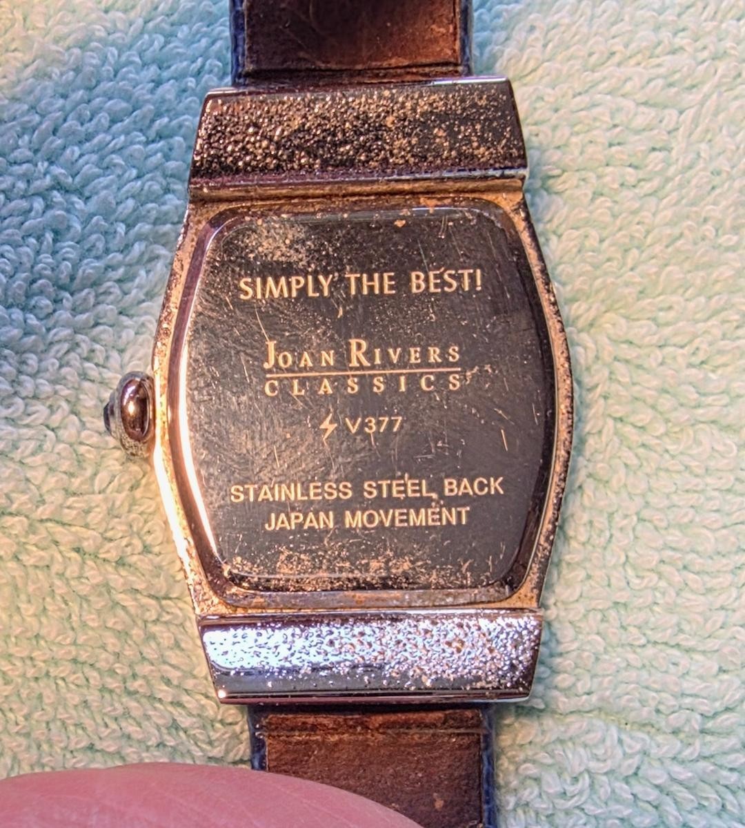 Joan Rivers Classics V377 Ladies Watch Sunburst Dial Blue Cuff New Battery – Vtg