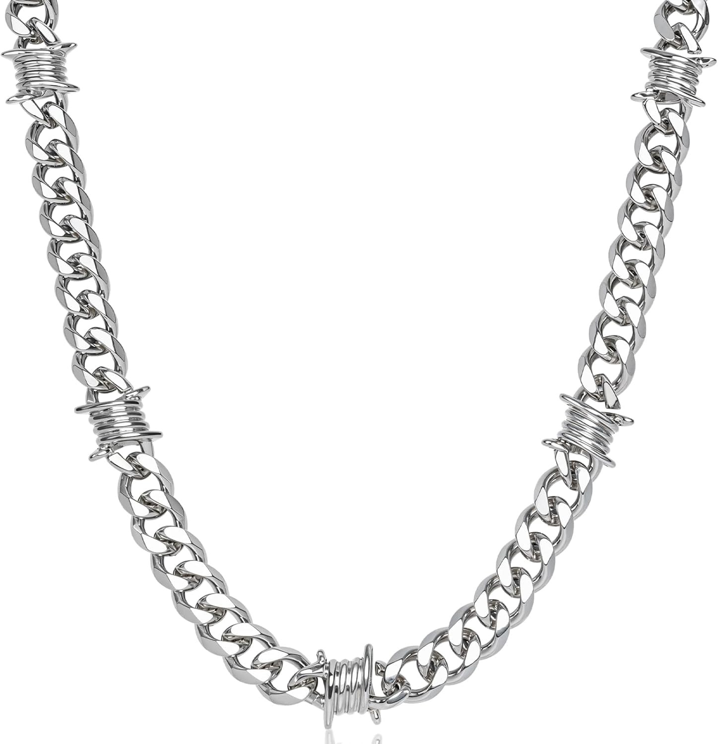 Stainless Steel Pendant Necklace Gothic Y2K Punk Rock Emo Biker Cosplay Vintage