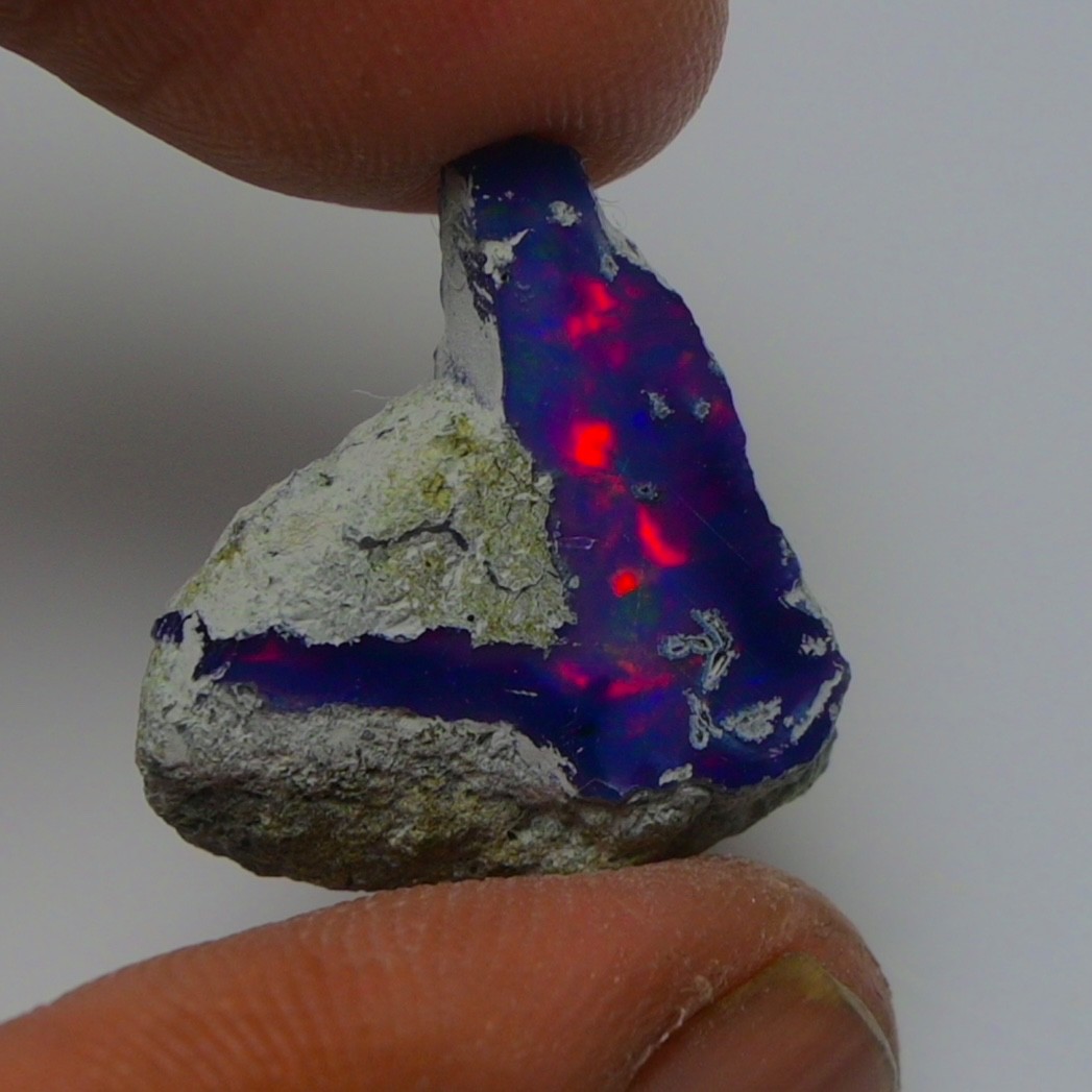 Blue Ethiopian Opal Rough 6.45 cts Smoked Black Opal Raw, Fire Opal