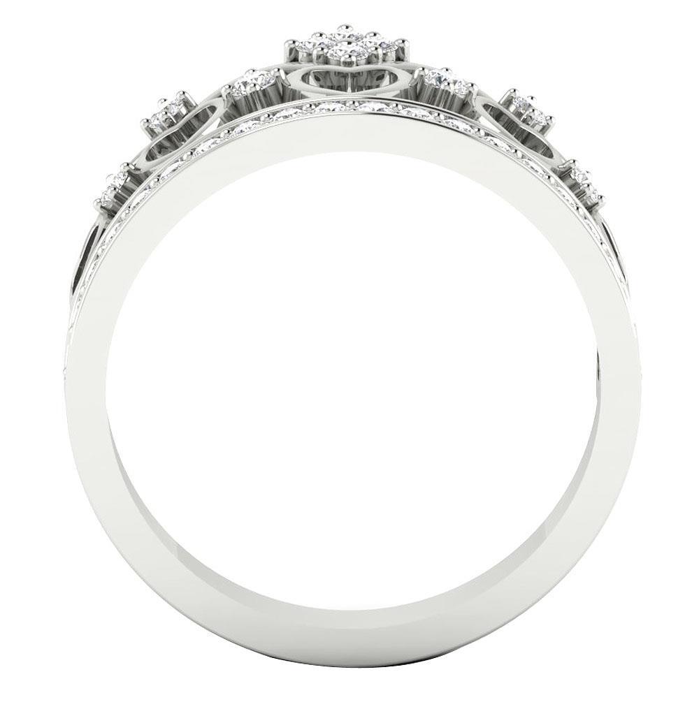 I1 G 0.45 Ct Natural Round Diamond Crown Engagement Ring 14K Solid Gold 11.00 mm