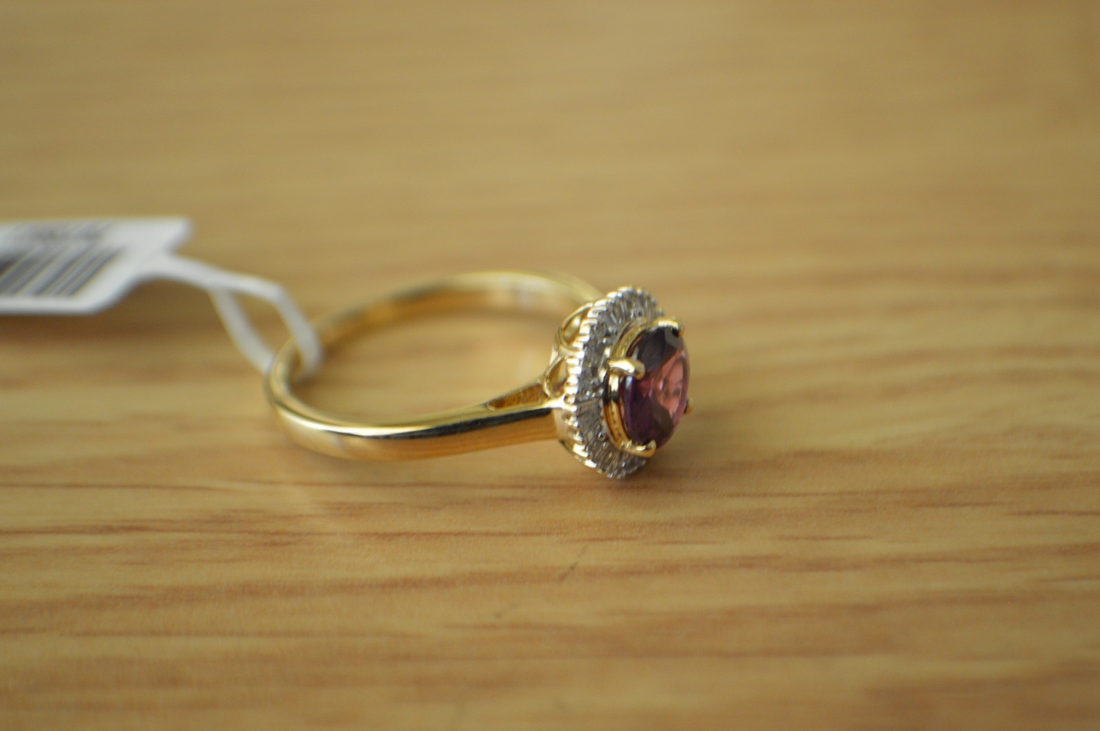 1.63ct Premium Ember Garnet / Diamond Ring 10K Yellow Gold Size 8 AGI Certified