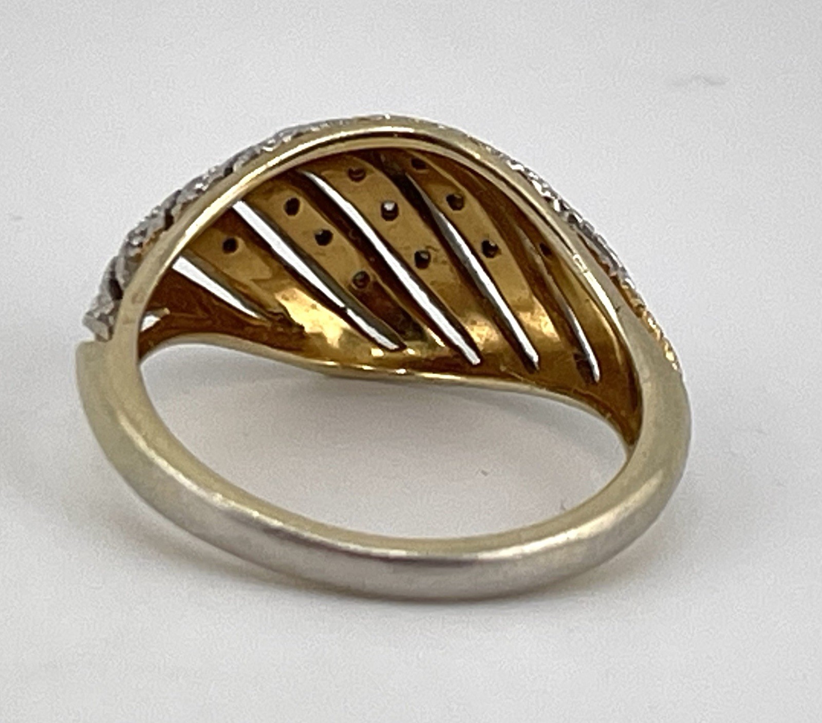 VINTAGE NVC RING Gold on 925 Sterling Silver w/Pave CZ’s/Size 7/weight 3.2grams