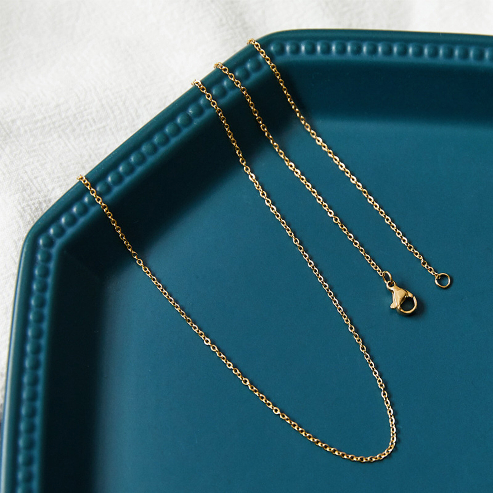 18K Yellow Gold Filled 1mm/2mm/2.4mm 16/18/20/22″ 24″ Cable Chain Necklace L146G