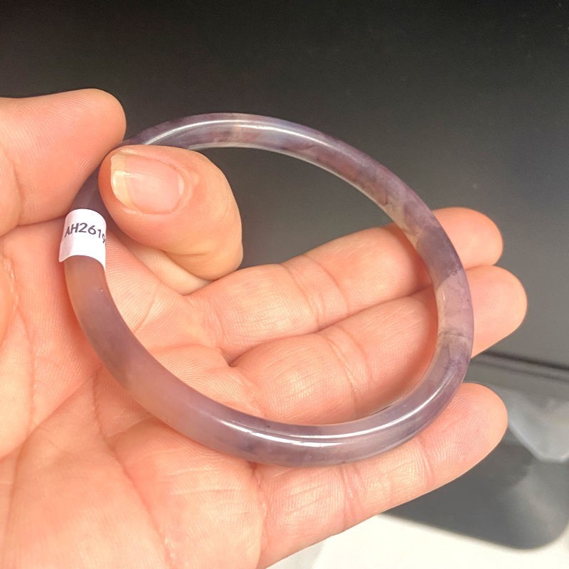 62mm (Grade A) Burma Natural icy lavender Jadeite Jade Bangle + Certified
