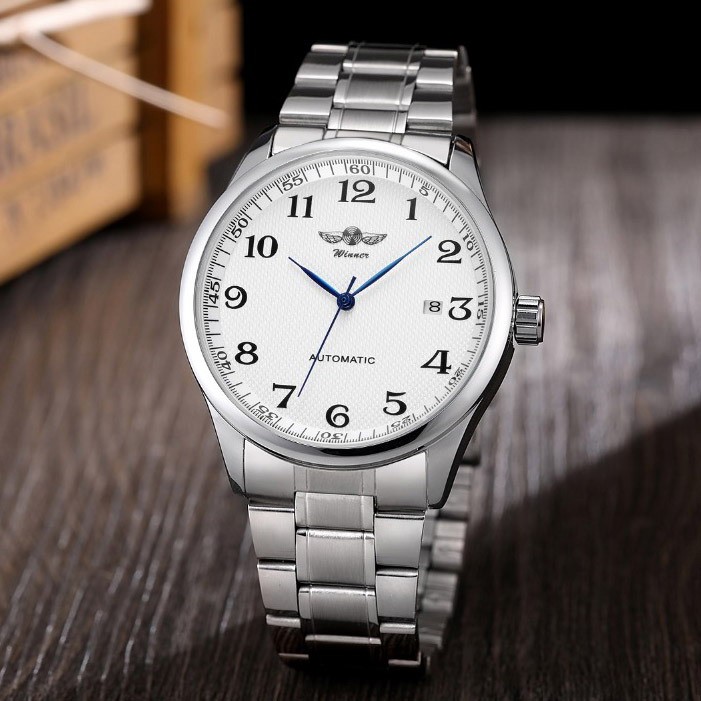 Men’s Automatic Mechanical Watch Date Stainless Steel Easy Read Watches for Men