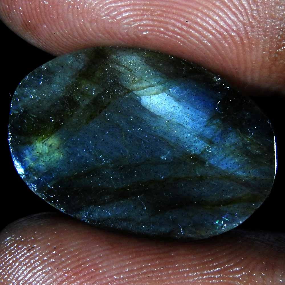 13.55 Ct Natural Blue Cut Power Labradorite Oval Cabochon Loose Gemstone