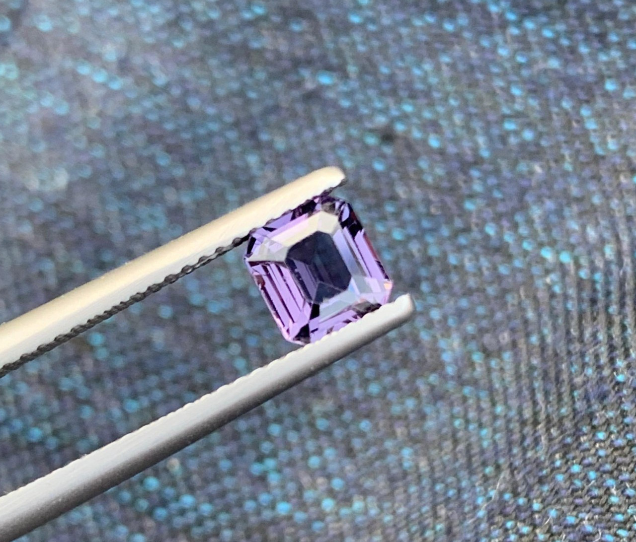 Asscher Cut Lavender Spinel 1.06ct – Natural Burma Loose Gemstone 6mm Purple Gem