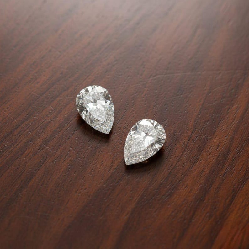 3.85CT Pair Pear Cut D Color VVS1 Clarity Loose Lab Grown Moissanite Diamond 7×9