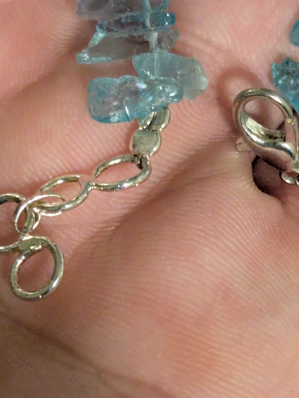 Light Blue sky apatite Crystal Bracelet 5.5 In