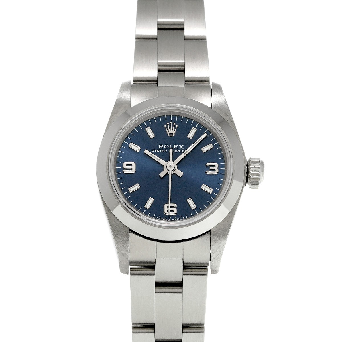 ROLEX Oyster Perpetual 67180 blue WATCH 724525