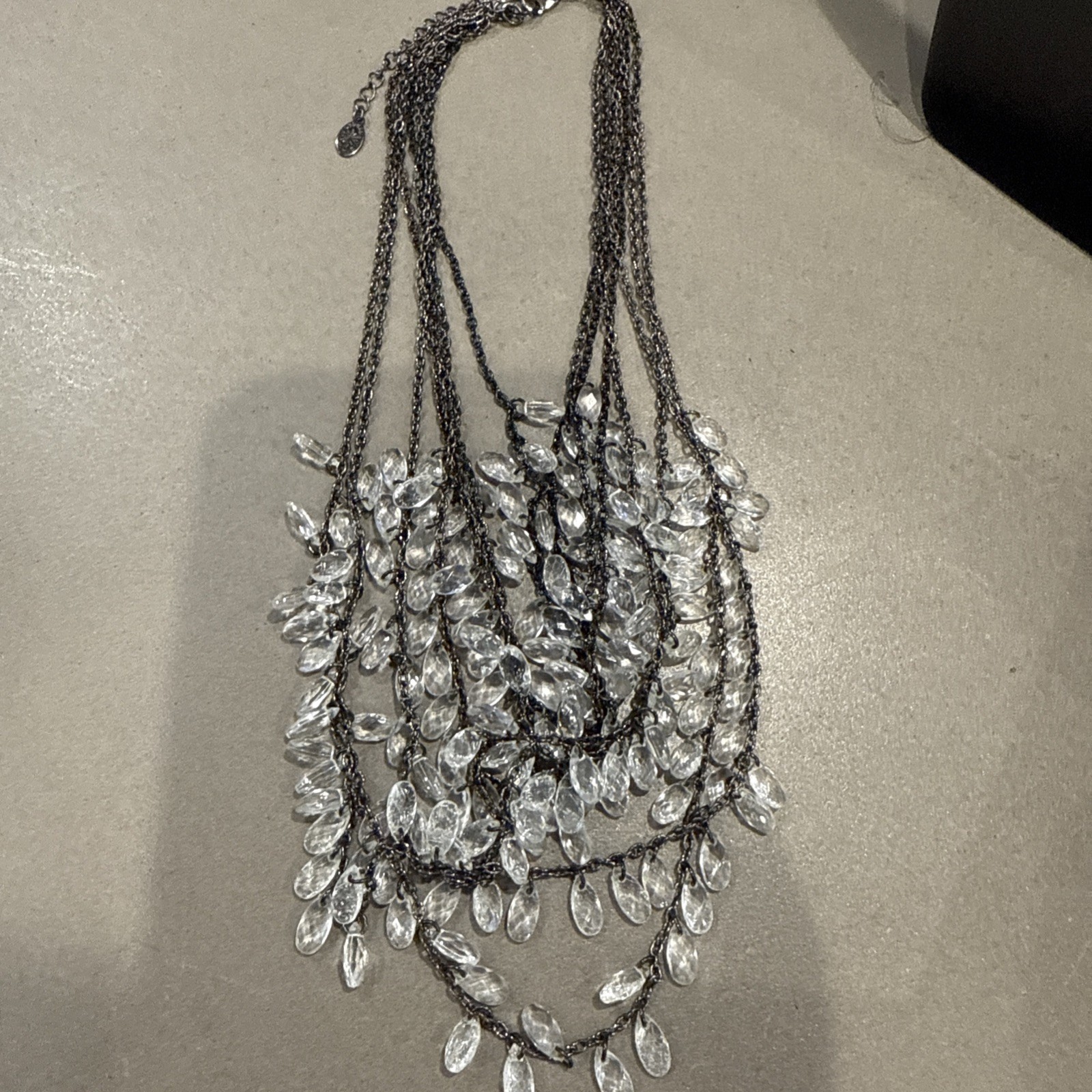 LYDELL NYC Multi Layered ACRYLIC STATEMENT NECKLACE. 7 strands