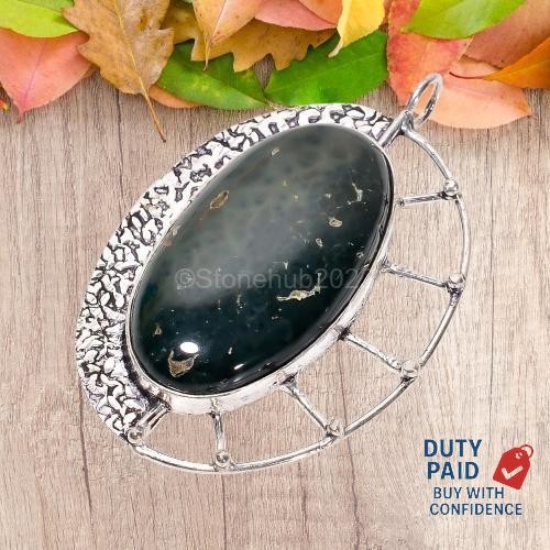Sterling Silver Oval Genuine Ocean Jasper Sister Anniversary New Pendant Jewelry