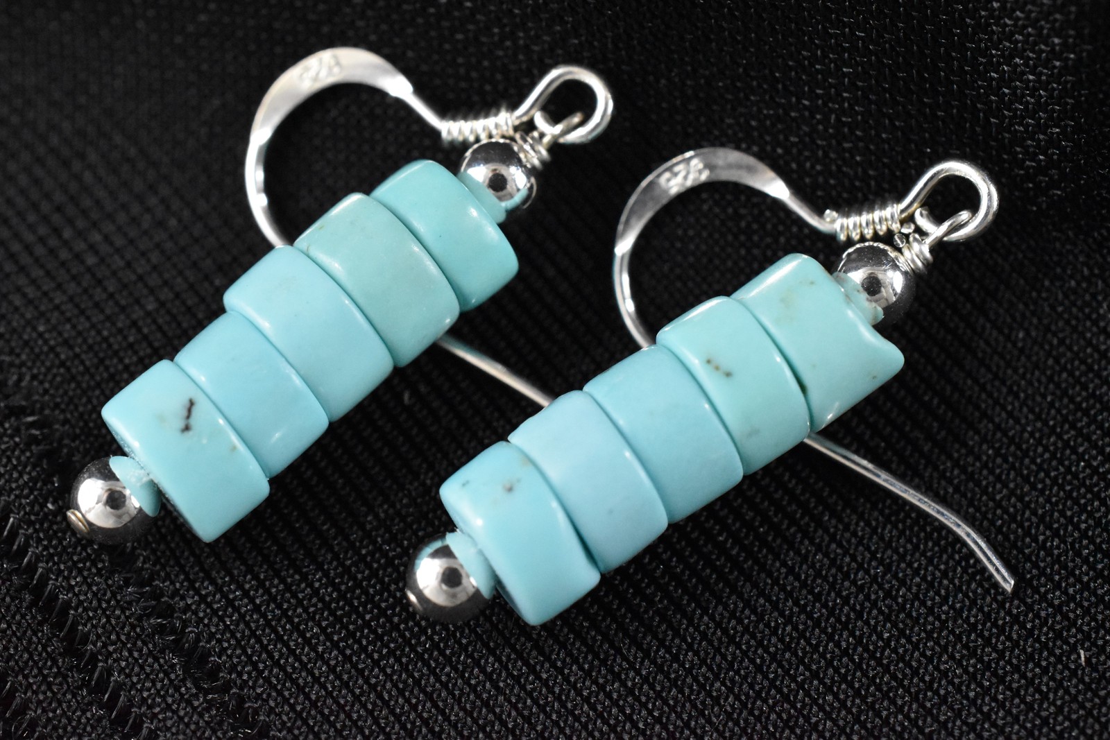 Sophisticated Southwestern Magnesite Turquoise-Style 925 Silver Dangle Earrings
