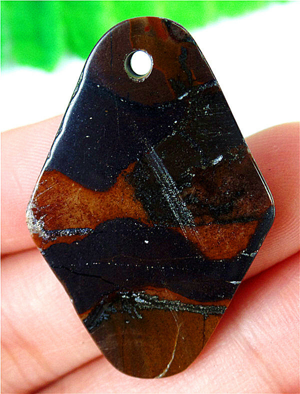 37x25x4mm Natural Colorful Gem Agate Rhombus Pendant Bead EA81007