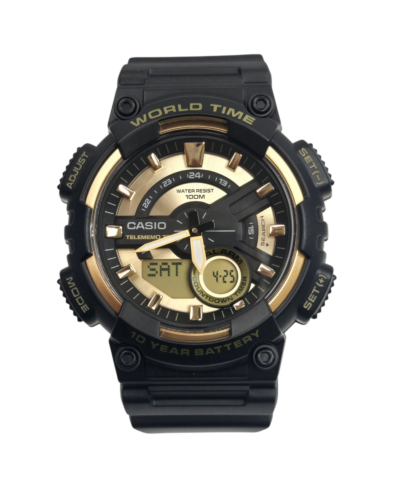 Casio Analog Digital sports watch Black and Gold AEQ110BW-9 AEQ110BW AEQ-110BW