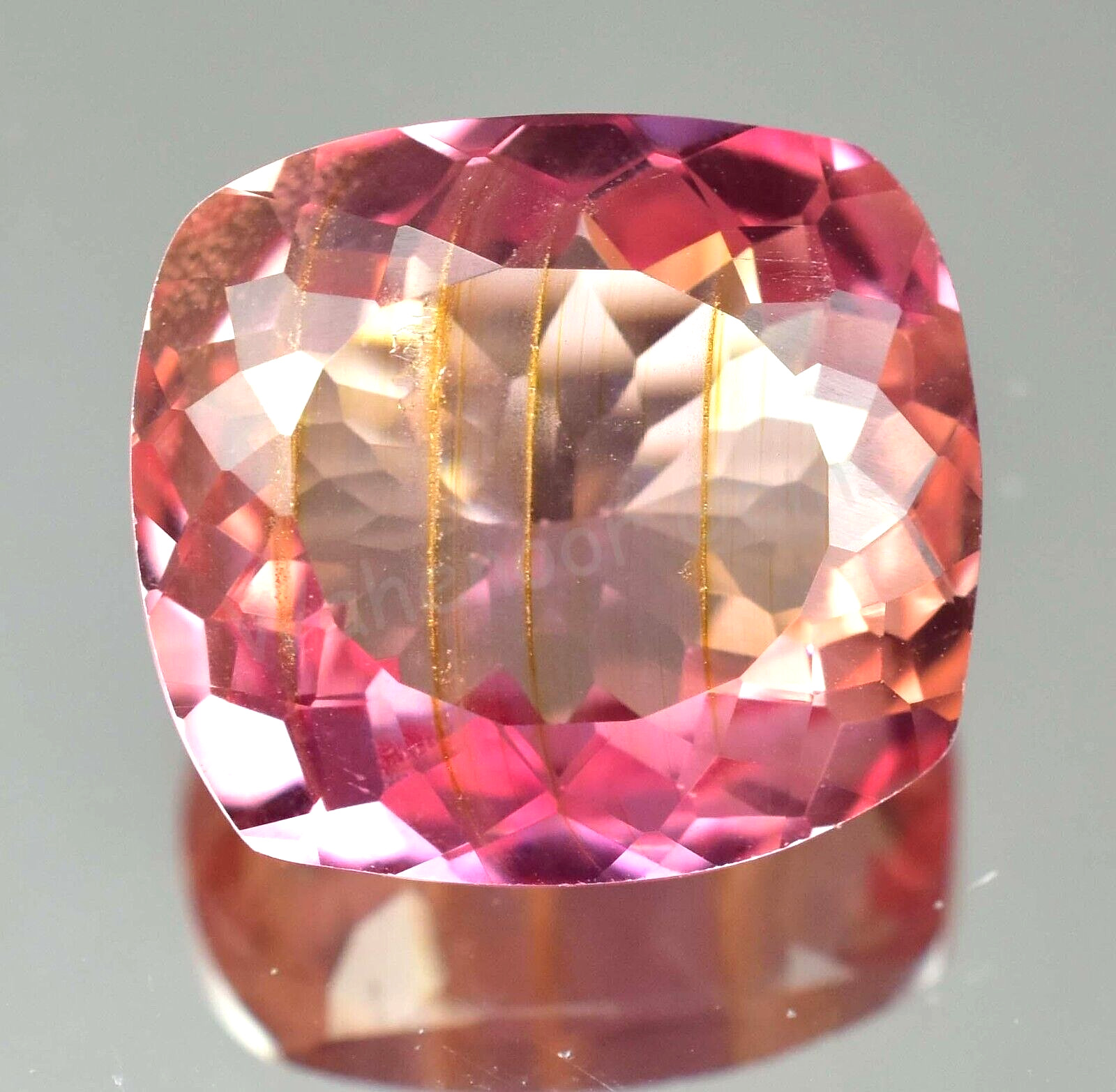 Natural imperial Topaz 21.25 Ct Cushion Stunning FLAWLESS AGL Certified Gemstone