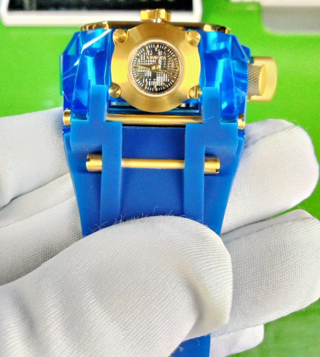 Invicta Bolt Zeus Magnum 46476 52mm Blue Gold Chronograph Watch