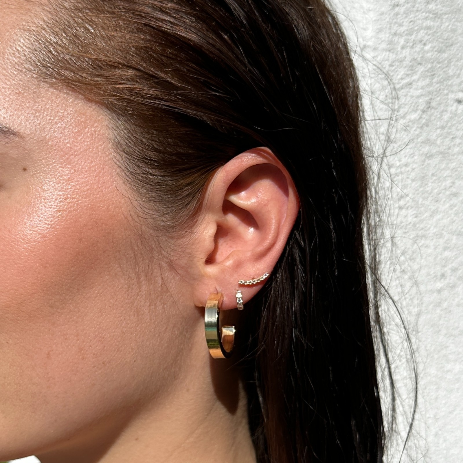 18K Gold Filled Sleek Semi Hoop Earrings