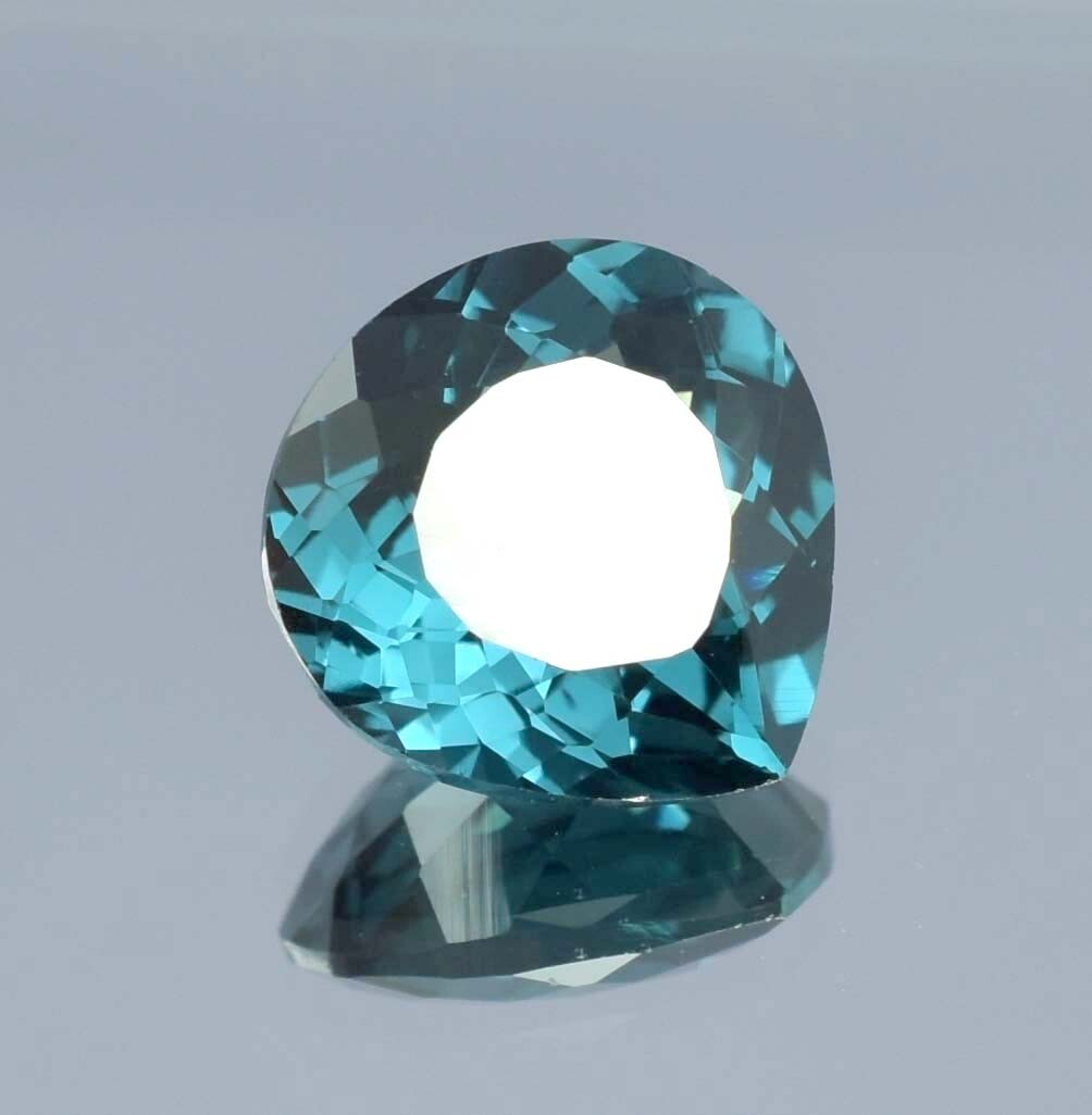 AAA 6.60 Ct Natural Indicolite Blue Green Tourmaline Loose Heart Cut Gemstone