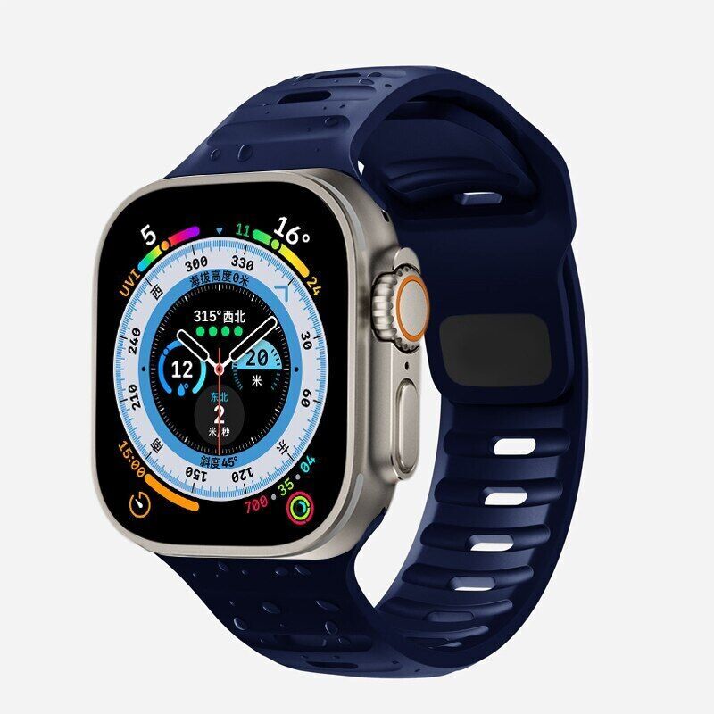 Silicone Sport Strap Band For Apple Watch Series Ultra 9 8 7 SE 6 5 iWatch 49mm