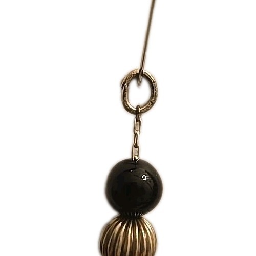 DOBBS 925 STER SIL RIBBED POLISHED BEADS ONYX NECKLACE 30 IN./BRACELET 7 IN. SET