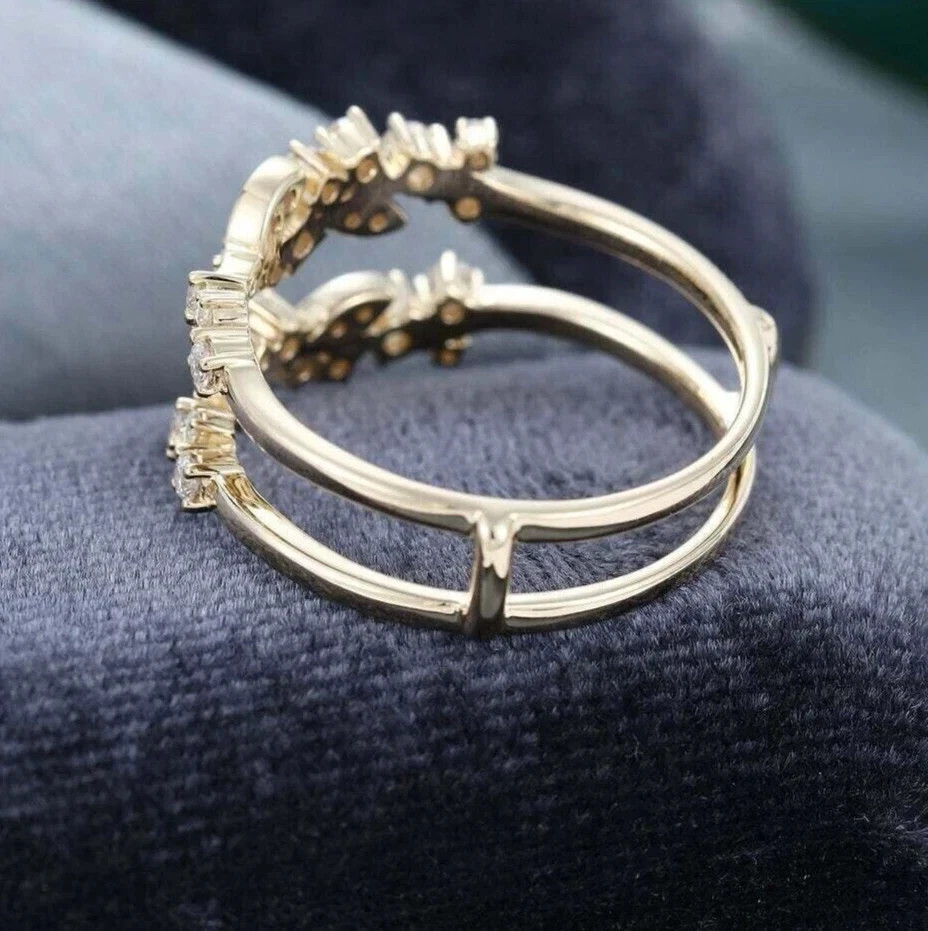 2Ct Round Lab Created Diamond Ring 14K White Gold Plated Women’s Enhancer Band