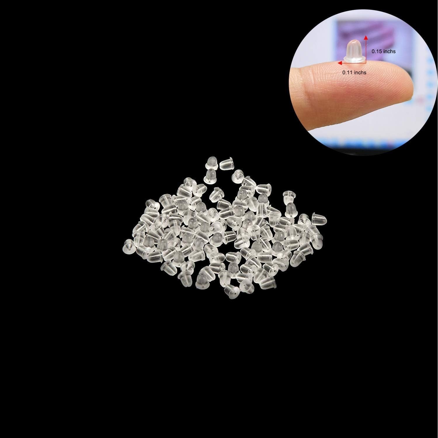 600 Pcs Silicone Earring Backs Soft Clear Safety Pads Replacements for Studs …
