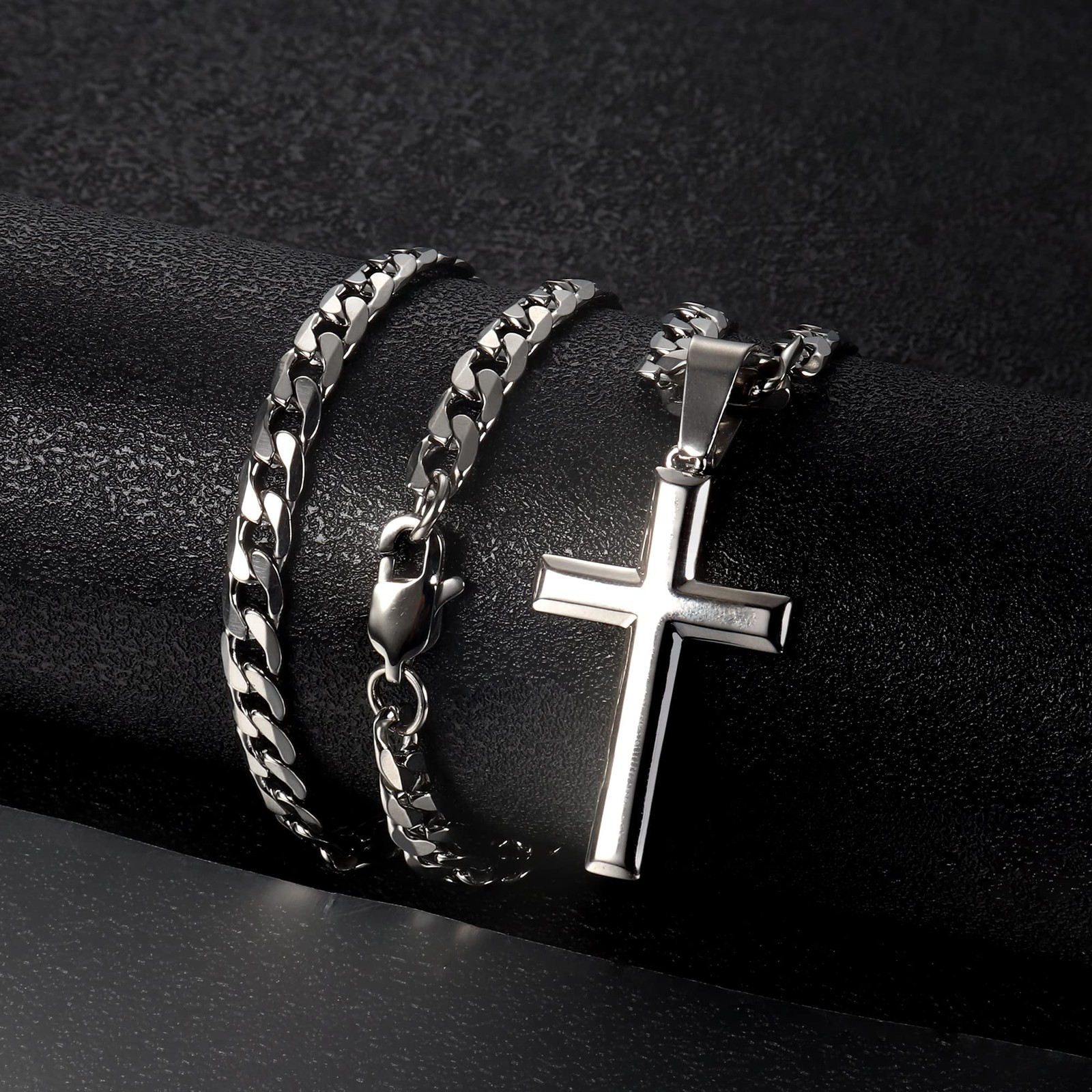 Besteel 925 Sterling Silver Cross 18 in=46 cm (Women’s Standard),