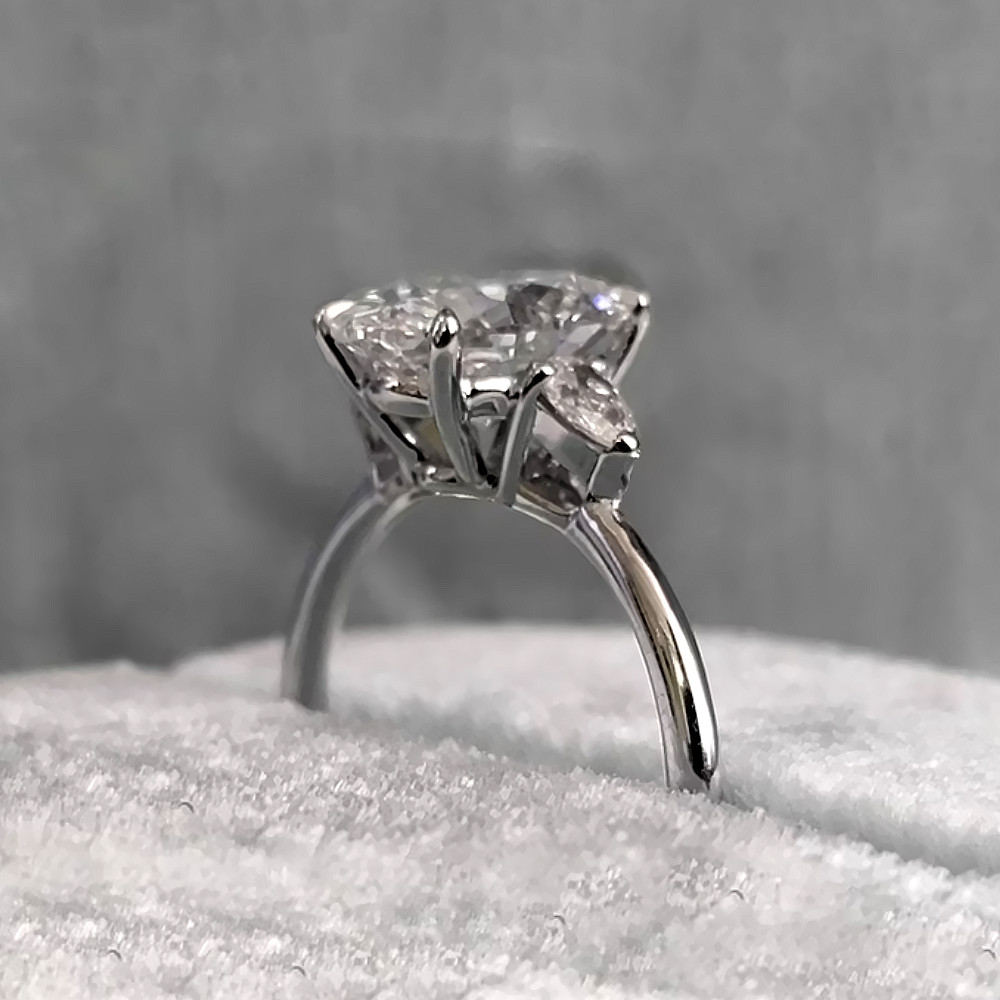 Customized 14K White Gold Wedding Ring Oval Cut 2.30 Ct IGI Lab Created Diamond