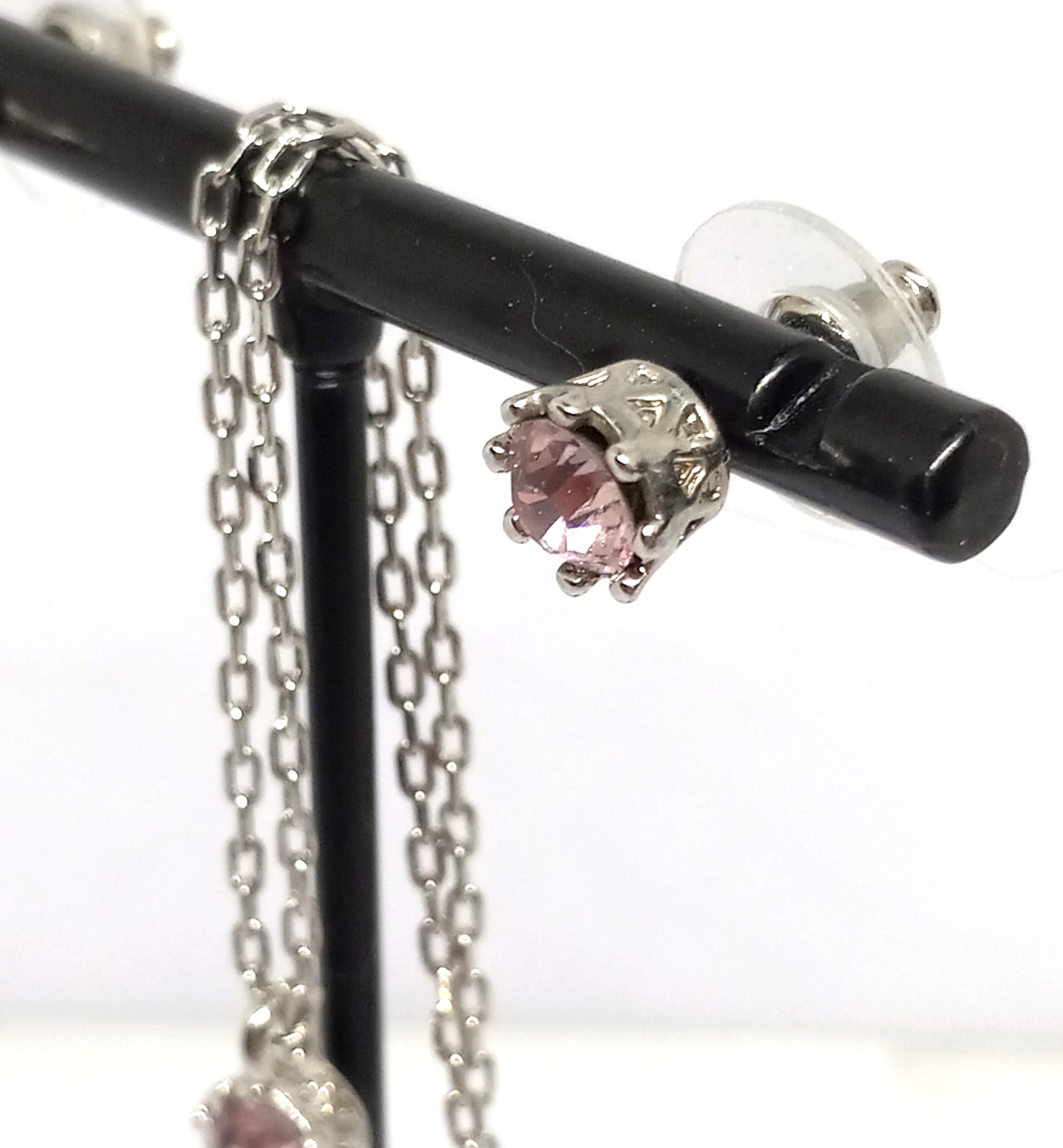 Pure Allure June Birth Stone Silver Tone 20″ Necklace Earring Swarovski Crystal