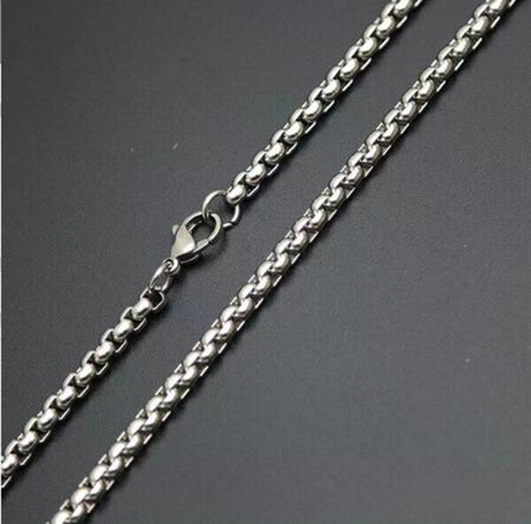 Pure Titanium 3mm Width Square Box Chain Anti-allergy Ultralight Necklace Unisex