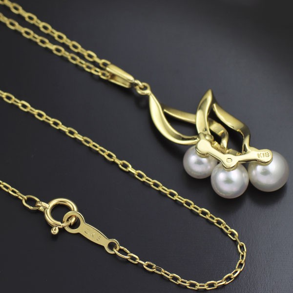Mikimoto K18YG Akoya Pearl Pendant Necklace Diameter Approx. 4.8-5.8 mm – Auth f