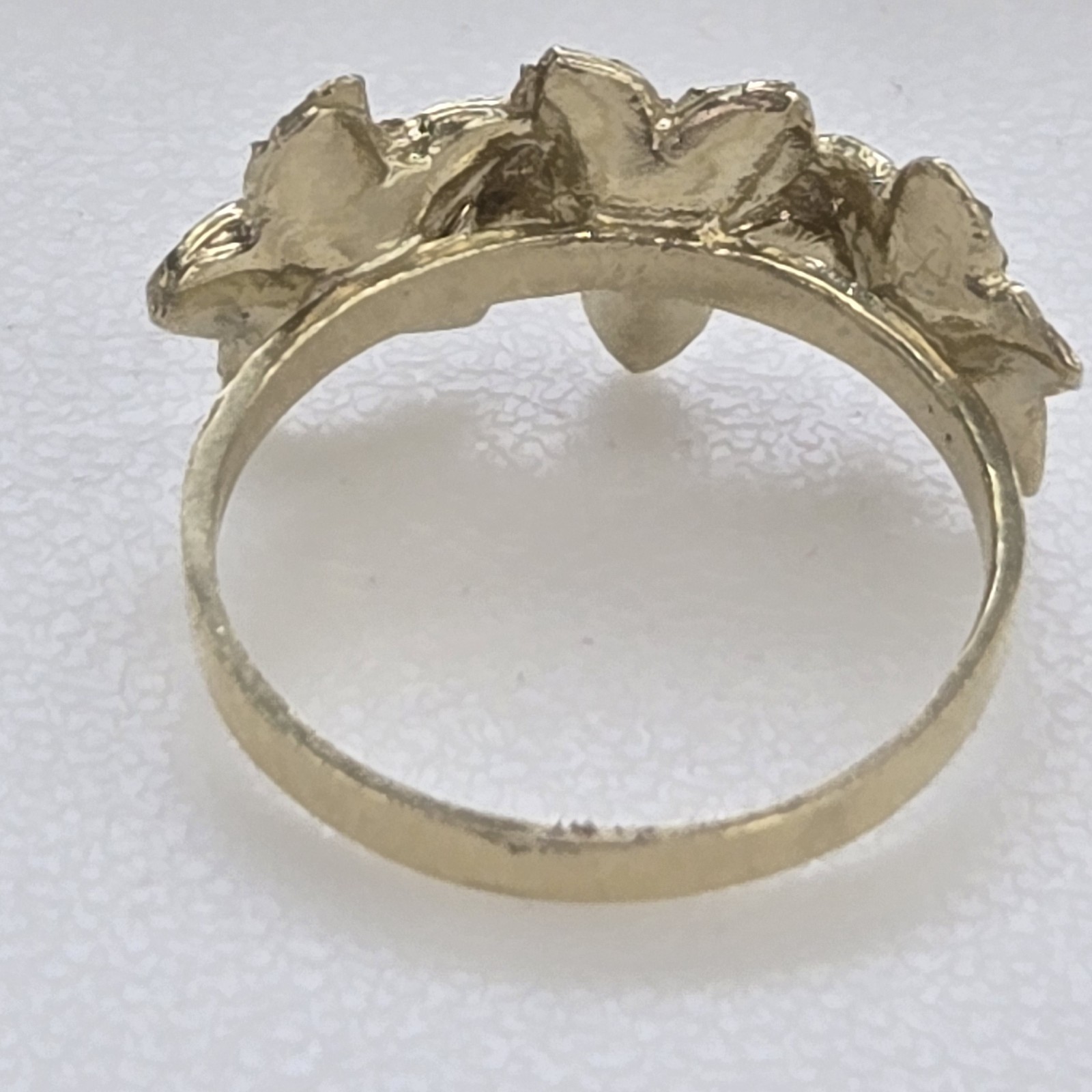 Solid 14k rose yellow White Gold flower Hibiscus ring