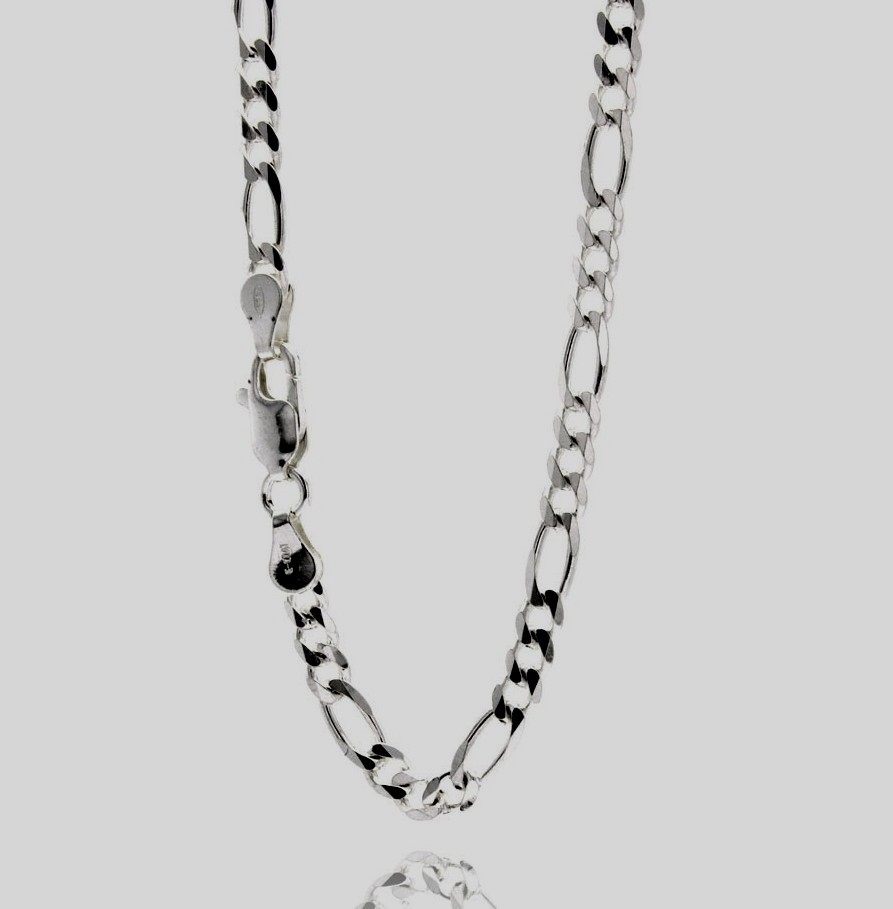 FIGARO100/925 STERLING SILVER CHAIN / CURB DESIGN / 20” LONG/ SOLID DESIGN