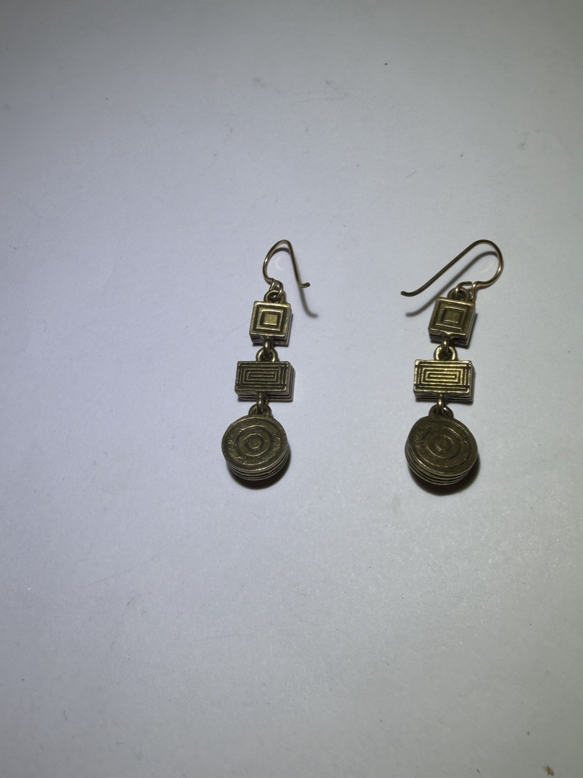 Patricia Locke USA Earrings Dangle Drop Pierced Swarovski Crystals Gold Plated