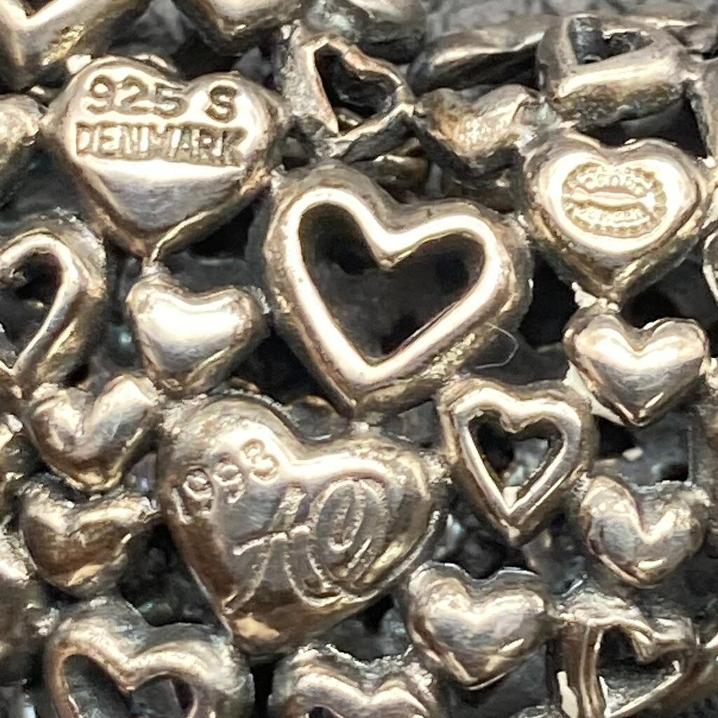 Georg Jensen Silver 925 Heart by Heart Pendant Necklace 38cm Rare Authentic