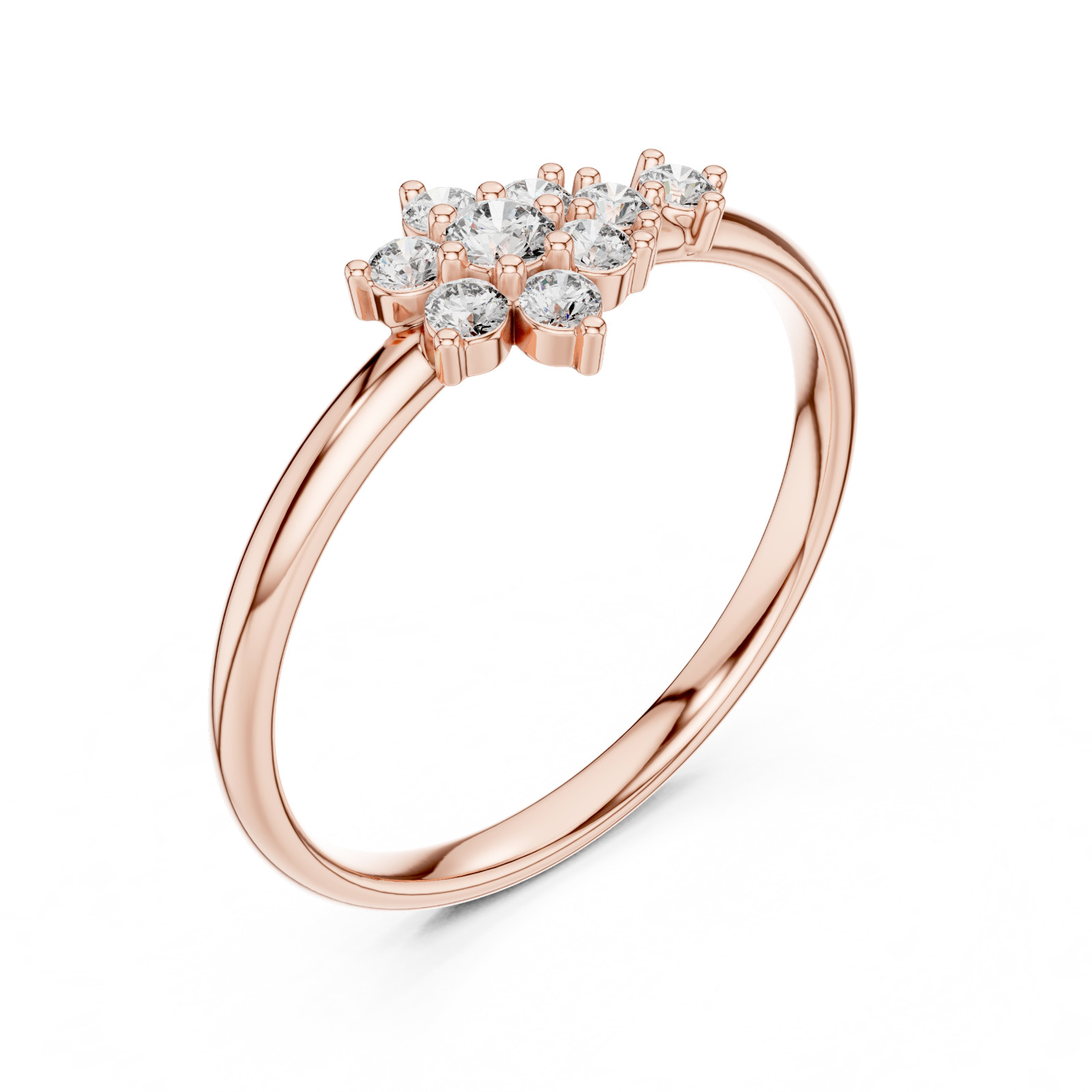 Certified VVS1 Natural Diamond Cluster Anniversary Jewellery Ring 14K Gold Over