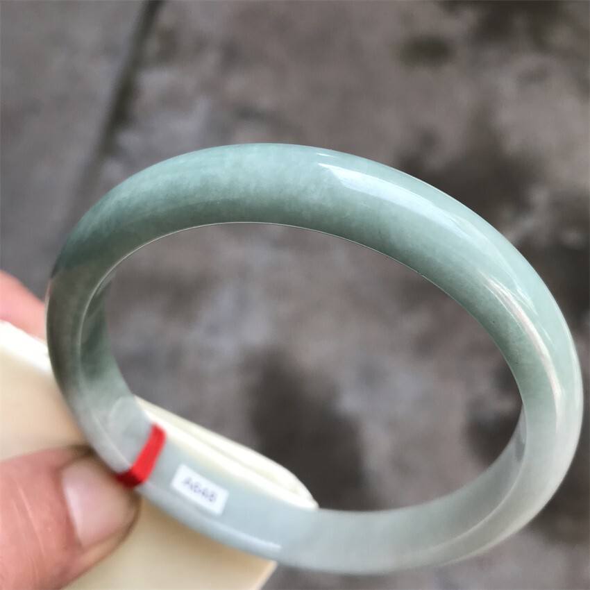 63.5mm Natural Ice Green Myanmar Jadeite Bracelet Emerald Jade Bracelet Bangle